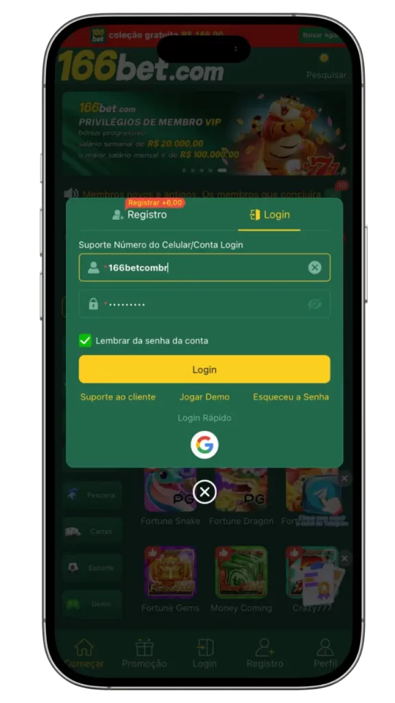 166bet Login